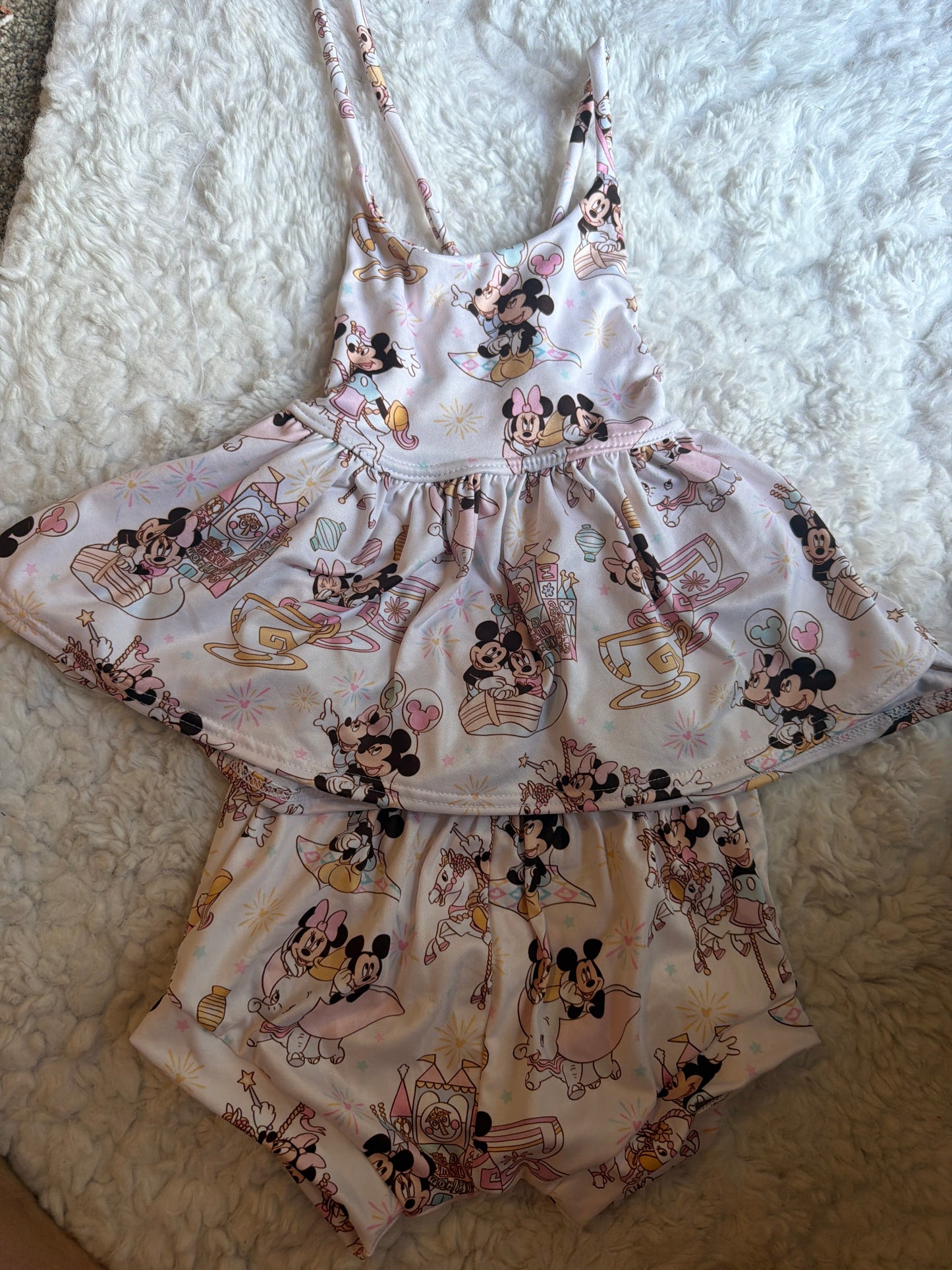 6/7 cross back peplum and shorties