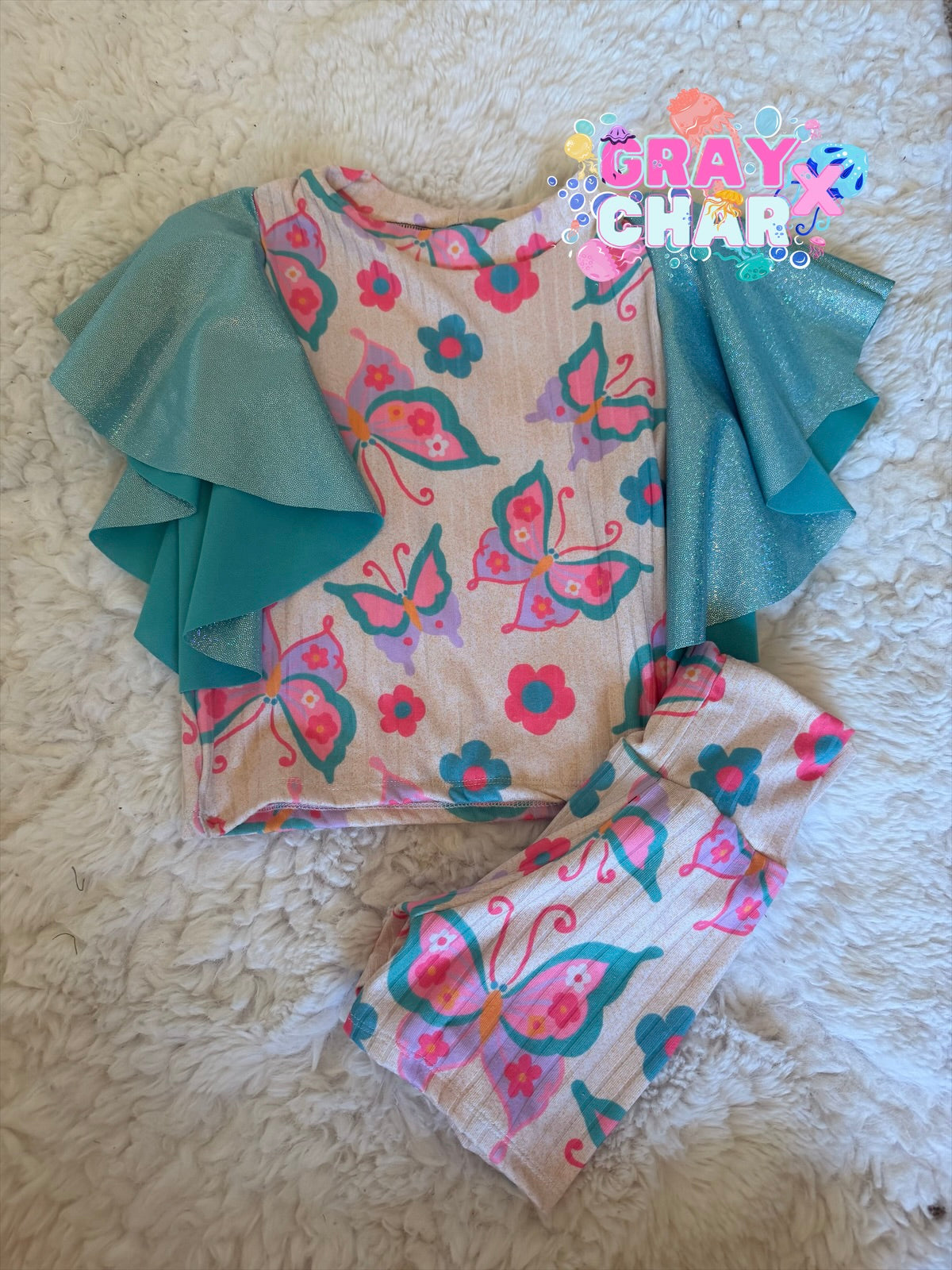 9/12m Flutter Sleeve & Biker Set