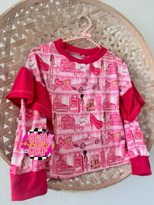 Ruffle Sleeve Crew
