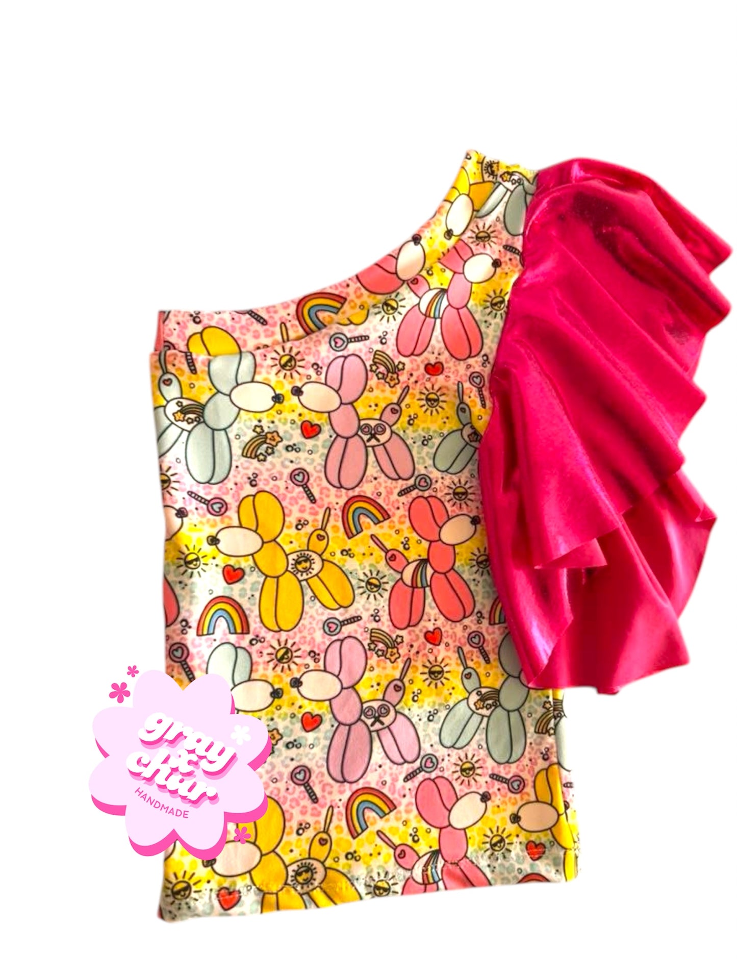 One Shoulder Flutter Sleeve Top